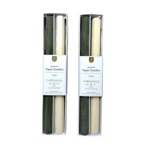 8pk Unscented 10” Tapered Candles Hexagon Shape Threshold with Studio McGee NEW